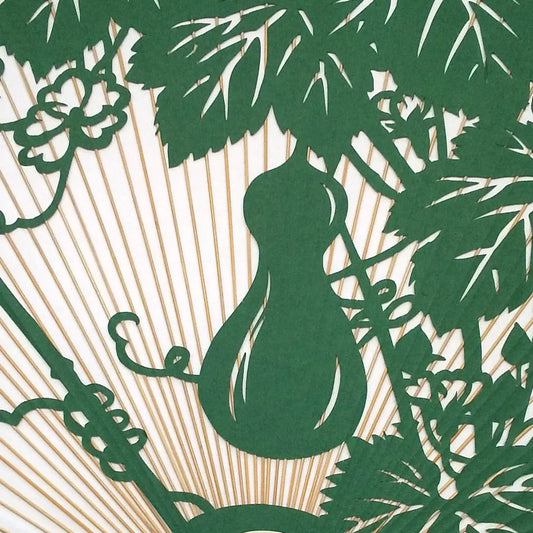with handmade Washi paper, Gourd, Green