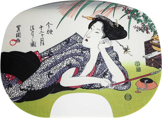 Round fan illustration: Fengguo Uta-gawa I, modern style twelve months (eighth lunar month)