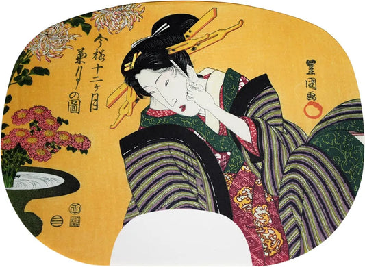 Fan painting by Utagawa Toyokuni I (Ninth month of the lunar calendar)