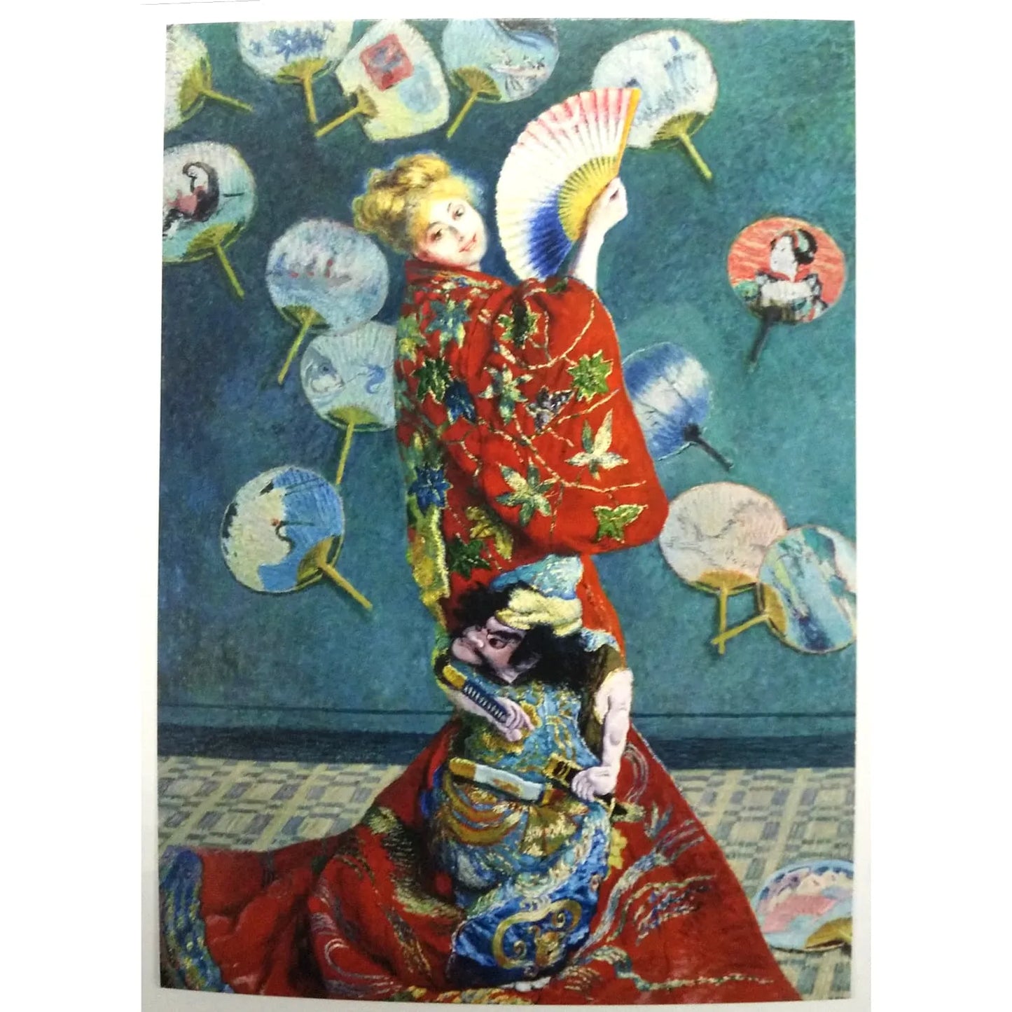 Claude Monet Ukiyoe fan, crane
