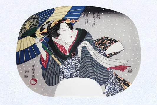 fanIllustration: Utagawa Toyokuni I, 12 Months of the Ima Style  Rôzuki (12th month of the lunar calendar)