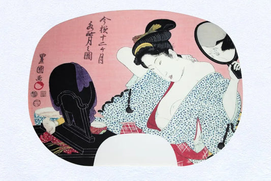 fanIllustration: Toyokuni Utagawa I,  Mizunashi (Sixth month of the lunar calendar)